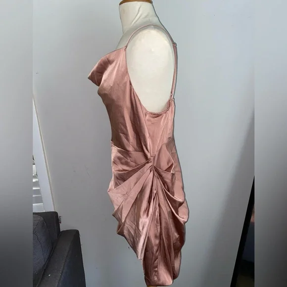 Women’s Satin Cowl neck Mini Dress - Picture 2 of 3